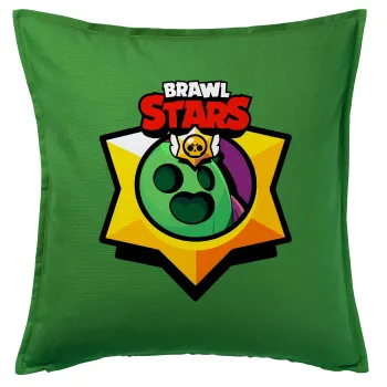 Brawl Stars Spike, Μαξιλάρι καναπέ Πράσινο 100% βαμβάκι, περιέχεται το γέμισμα (50x50cm)