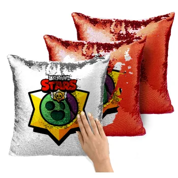 Brawl Stars Spike, Μαξιλάρι καναπέ Μαγικό Κόκκινο με πούλιες 40x40cm περιέχεται το γέμισμα