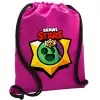 Τσάντα πλάτης πουγκί GYMBAG Φούξια, με τσέπη (40x48cm) & χονδρά κορδόνια