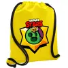 Τσάντα πλάτης πουγκί GYMBAG Κίτρινη, με τσέπη (40x48cm) & χονδρά κορδόνια