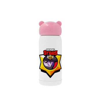 Brawl Stars Mortis, Ροζ ανοξείδωτο παγούρι θερμό (Stainless steel), 320ml