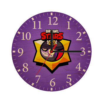 Brawl Stars Mortis, Ρολόι τοίχου ξύλινο plywood (20cm)