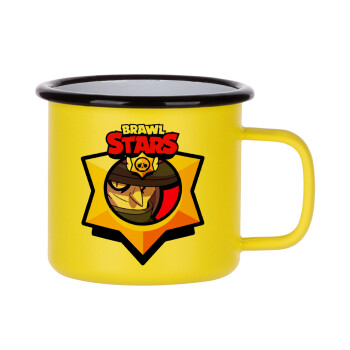 Brawl Stars Mortis, Κούπα Μεταλλική εμαγιέ ΜΑΤ Κίτρινη 360ml