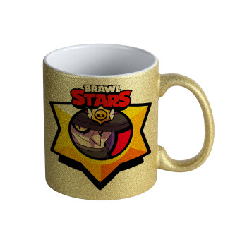 Brawl Stars Mortis, Κούπα Χρυσή Glitter που γυαλίζει, κεραμική, 330ml