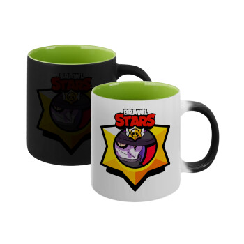 Brawl Stars Mortis, Κούπα Μαγική εσωτερικό πράσινο, κεραμική 330ml που αλλάζει χρώμα με το ζεστό ρόφημα