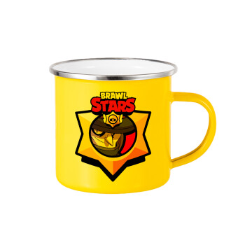 Brawl Stars Mortis, Κούπα Μεταλλική εμαγιέ Κίτρινη 360ml