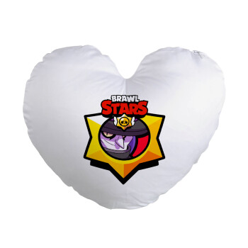 Brawl Stars Mortis, Μαξιλάρι καναπέ καρδιά 40x40cm περιέχεται το  γέμισμα