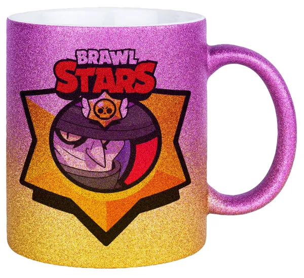 Brawl Stars Mortis — Κούπα Χρυσή/Ροζ Glitter, κεραμική, 330ml