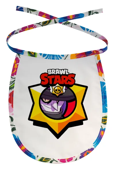 Brawl Stars Mortis — Stain-resistant baby bib with tie, multicoloured