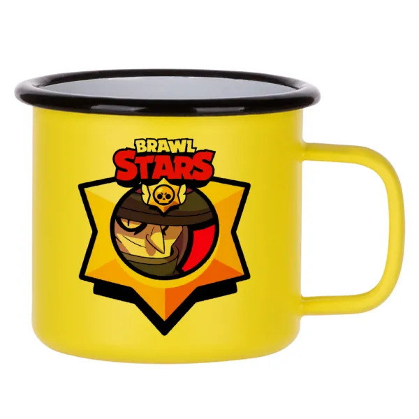 Brawl Stars Mortis — Κούπα Μεταλλική εμαγιέ ΜΑΤ Κίτρινη 360ml
