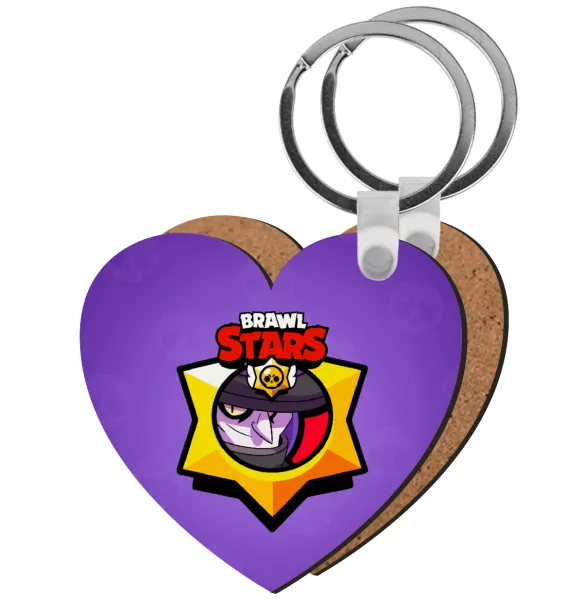 Brawl Stars Mortis — Heart wooden MDF keychain