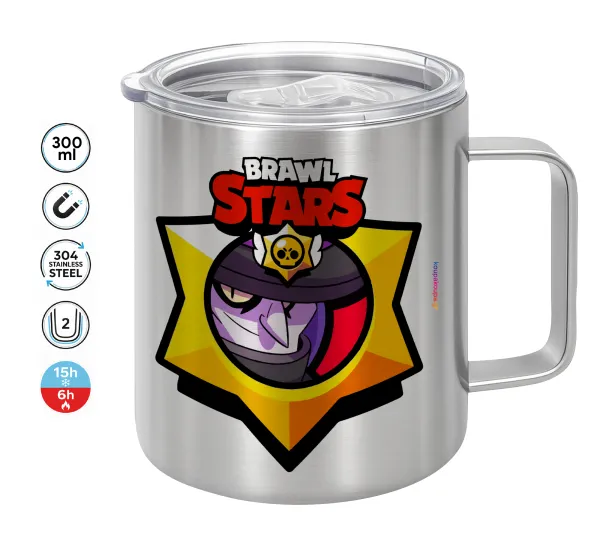 Brawl Stars Mortis — Double-walled stainless steel mug 300ml with temperature-retaining lid