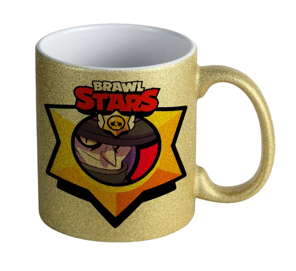 Brawl Stars Mortis — Gold glitter mug that sparkles, ceramic, 330ml