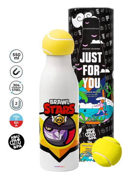 Brawl Stars Mortis — Tennis ball Metal mug thermos White, double wall, 550ml