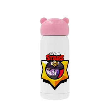 Brawl Stars Mortis, Ροζ ανοξείδωτο παγούρι θερμό (Stainless steel), 320ml