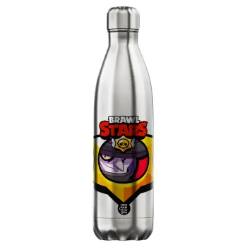 Brawl Stars Mortis, Μεταλλικό παγούρι θερμός Inox (Stainless steel), διπλού τοιχώματος, 750ml