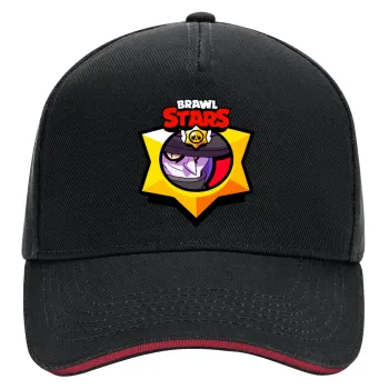 Brawl Stars Mortis, DRILL Adult Ultimate Hat BLACK/RED, (100% COTTON, ADULT, UNISEX, ONE SIZE)