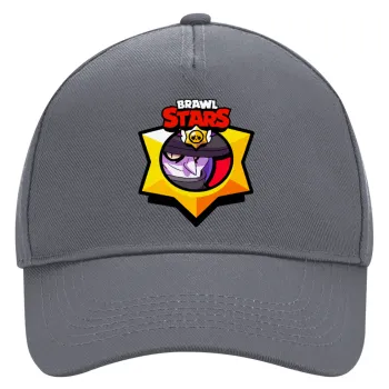 Brawl Stars Mortis, Καπέλο Ενηλίκων Ultimate Γκρι, (100% ΒΑΜΒΑΚΕΡΟ DRILL, ΕΝΗΛΙΚΩΝ, UNISEX, ONE SIZE)