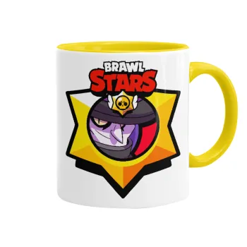 Brawl Stars Mortis, Κούπα χρωματιστή κίτρινη, κεραμική, 330ml