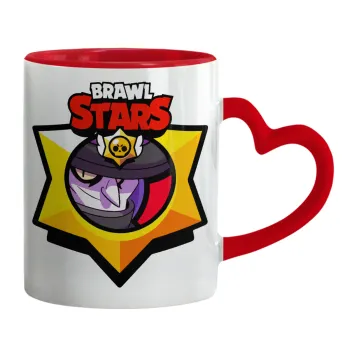 Brawl Stars Mortis, Κούπα καρδιά χερούλι κόκκινη, κεραμική, 330ml