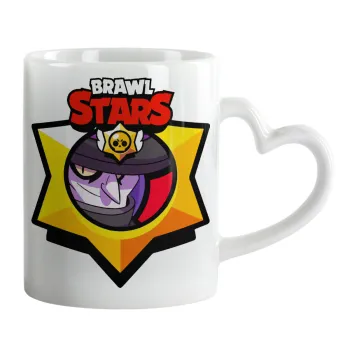 Brawl Stars Mortis, Κούπα καρδιά χερούλι λευκή, κεραμική, 330ml