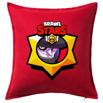 Brawl Stars Mortis, Μαξιλάρι καναπέ Κόκκινο 100% βαμβάκι, περιέχεται το γέμισμα (50x50cm)