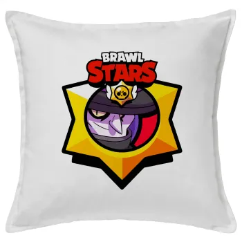 Brawl Stars Mortis, Μαξιλάρι καναπέ ΛΕΥΚΟ 100% βαμβάκι, περιέχεται το γέμισμα (50x50cm)