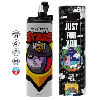 Brawl Stars Mortis, Tumbler stainless steel GREY 600ml