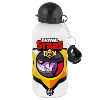 Brawl Stars Mortis, Metal water bottle, White, aluminum 500ml