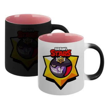 Brawl Stars Mortis, Κούπα Μαγική εσωτερικό ΡΟΖ, κεραμική 330ml που αλλάζει χρώμα με το ζεστό ρόφημα