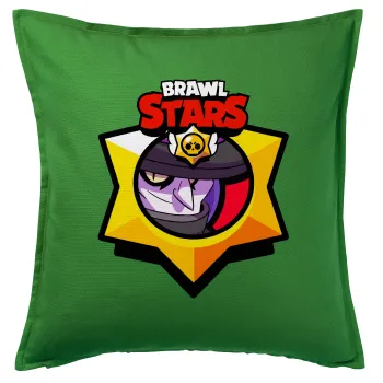 Brawl Stars Mortis, Μαξιλάρι καναπέ Πράσινο 100% βαμβάκι, περιέχεται το γέμισμα (50x50cm)