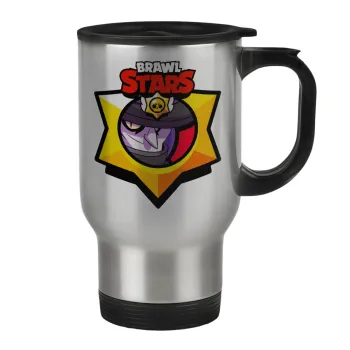 Brawl Stars Mortis, Κούπα ταξιδιού ανοξείδωτη με καπάκι, διπλού τοιχώματος (θερμό) 450ml