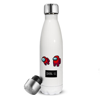 Among US, Metal mug thermos White (Stainless steel), double wall, 500ml
