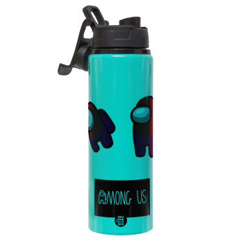 Among US, Metallic water bottle with safety lid, 850ml aluminum