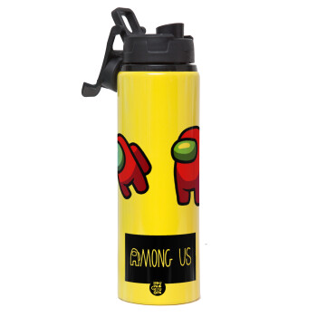 Among US, Metallic water bottle with safety lid, 850ml aluminum