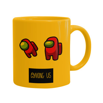 Among US, Ceramic coffee mug yellow, 330ml (1pcs)