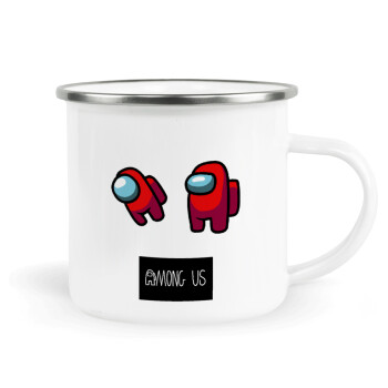 Among US, Metallic enamel cup white 360ml