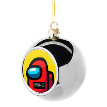 Among US, Silver 8cm Christmas tree ball ornament