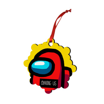 Among US, Christmas ornament snowflake wooden 7.5cm