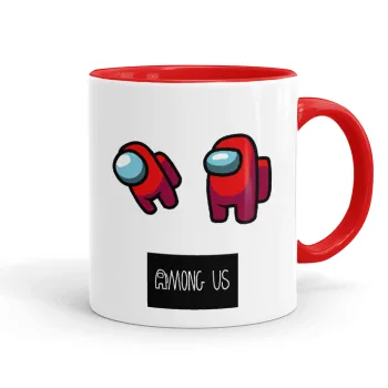 Among US, Κούπα χρωματιστή κόκκινη, κεραμική, 330ml