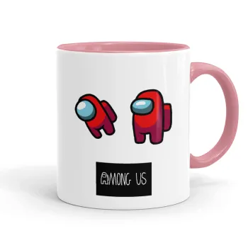 Among US, Κούπα χρωματιστή ροζ, κεραμική, 330ml