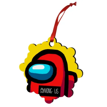 Among US, Christmas ornament snowflake wooden 7.5cm