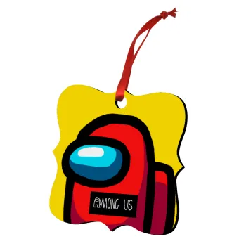 Among US, Στολίδι Χριστουγεννιάτικο στολίδι polygon ξύλινο 7.5cm