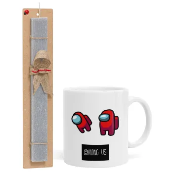 Among US, Easter Set, Ceramic Cup (330ml) & Easter aromatic flat candle (30cm) (GRAY)