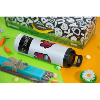 Among US, Πασχαλινή Λαμπάδα με Travel Tumbler θερμό με διπλό καπάκι (600ml, BPA free) & κερί αρωματικό πλακέ (30cm) (ΤΙΡΚΟΥΑΖ)