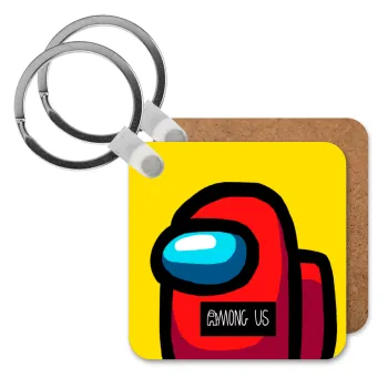 Among US, Μπρελόκ Ξύλινο τετράγωνο MDF