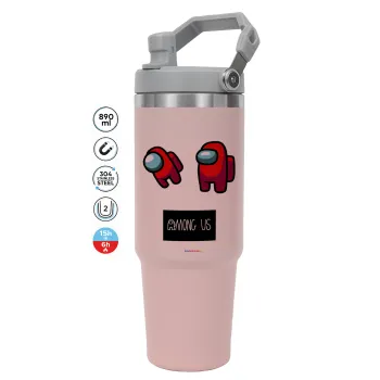Among US, ΡΟΖ χρώματος Θερμός Ανοξείδωτο 890ml (30oz) με χερούλι