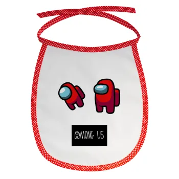 Among US, Σαλιάρα μωρού αλέκιαστη με κορδόνι Κόκκινη