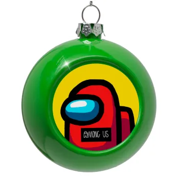 Among US, Green Christmas tree ornament bauble 8cm