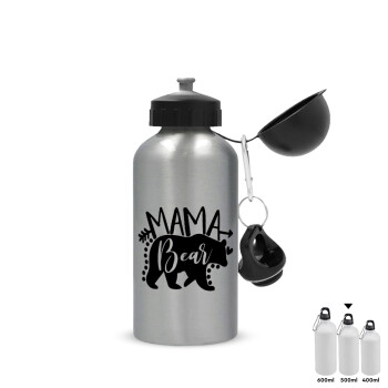 Mama Bear, Metallic water jug, Silver, aluminum 500ml